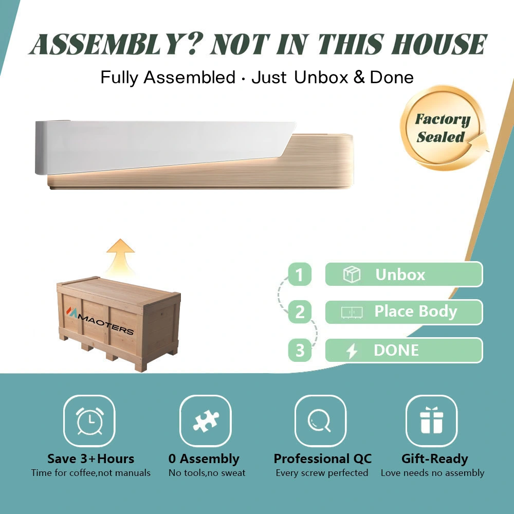Curved Solid Wood High-end Reception And Consultation Desk