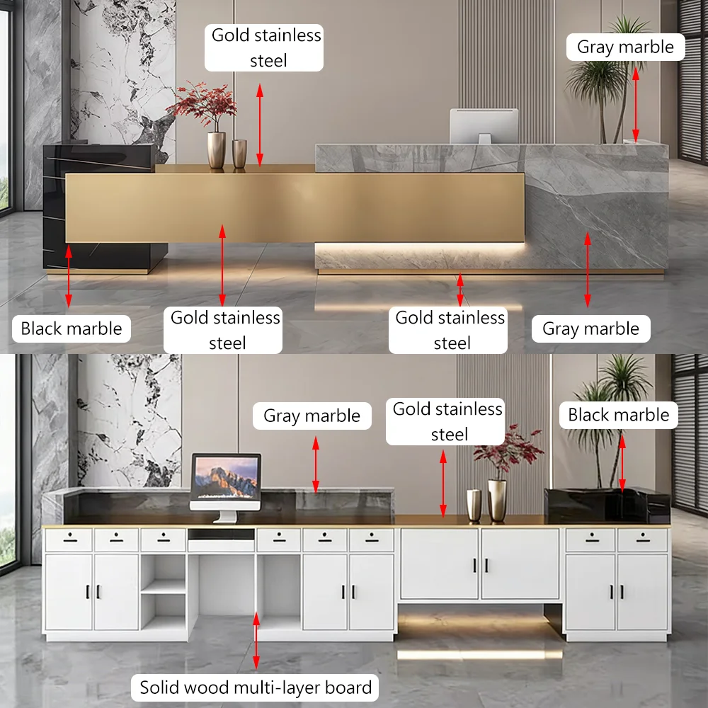 Genuine Marble Stone Hotel Reception Desk
