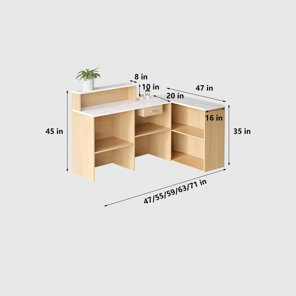 Small Curved Corner Reception Desk