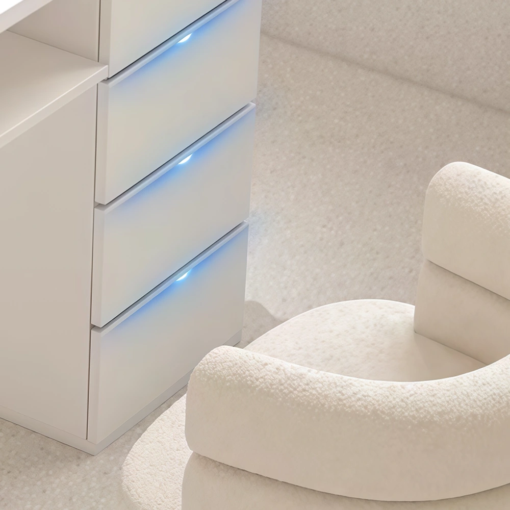 Marble Manicure Table with Extractor – White Trend - image 10