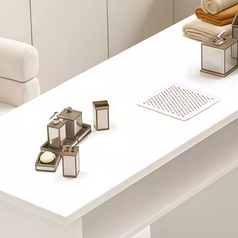 Marble Manicure Table with Extractor – White Trend - image 11